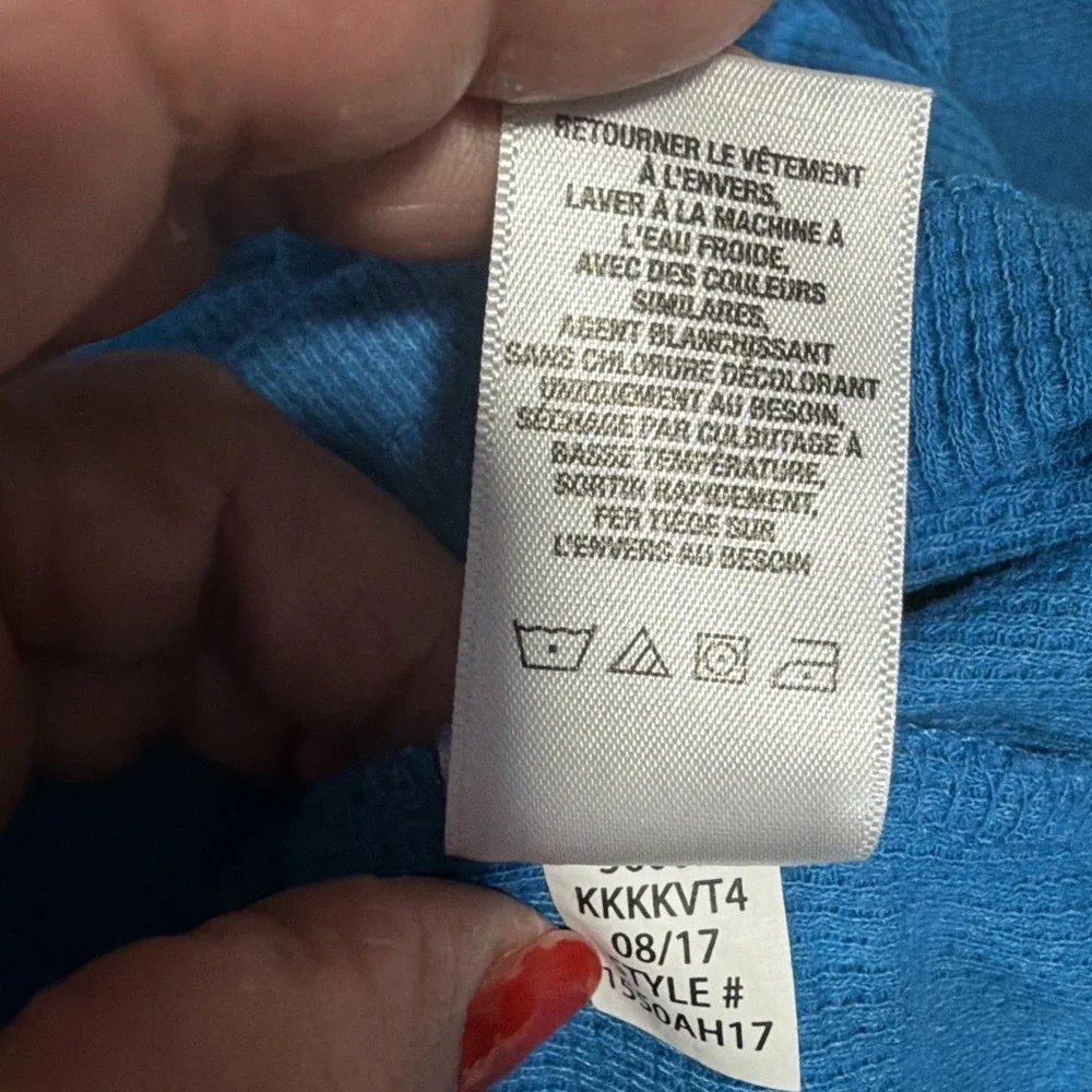 Aeropostale Shirt Mens L Blue Thermal Waffle Knit Long Sleeve Crewneck Tee